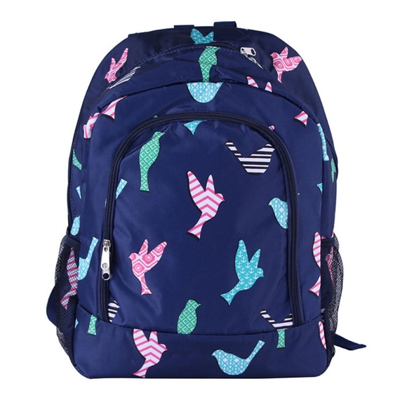 bird print backpack